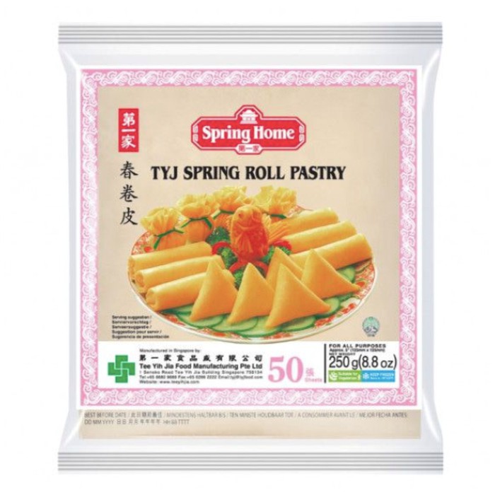 

TYJ Spring Roll 5inc 13cm X 13cm 250g | TYJ Kulit Lumpia Garing 13cm 250g | Halal!