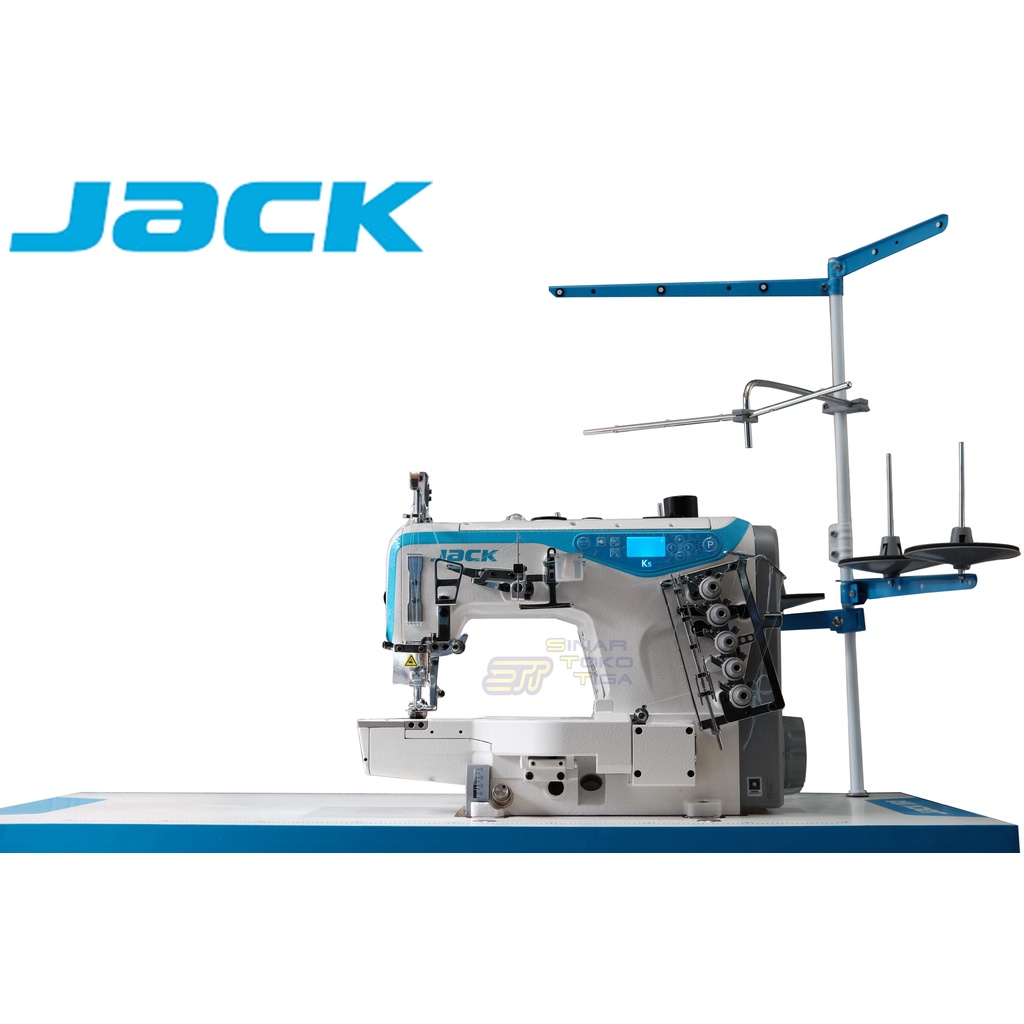 JACK K5 - UT INTERLOCK SERVO MESIN JAHIT KAOS KAM OVERDECK BIS AUTO TRIMMER PUTUS BENANG OTOMATIS