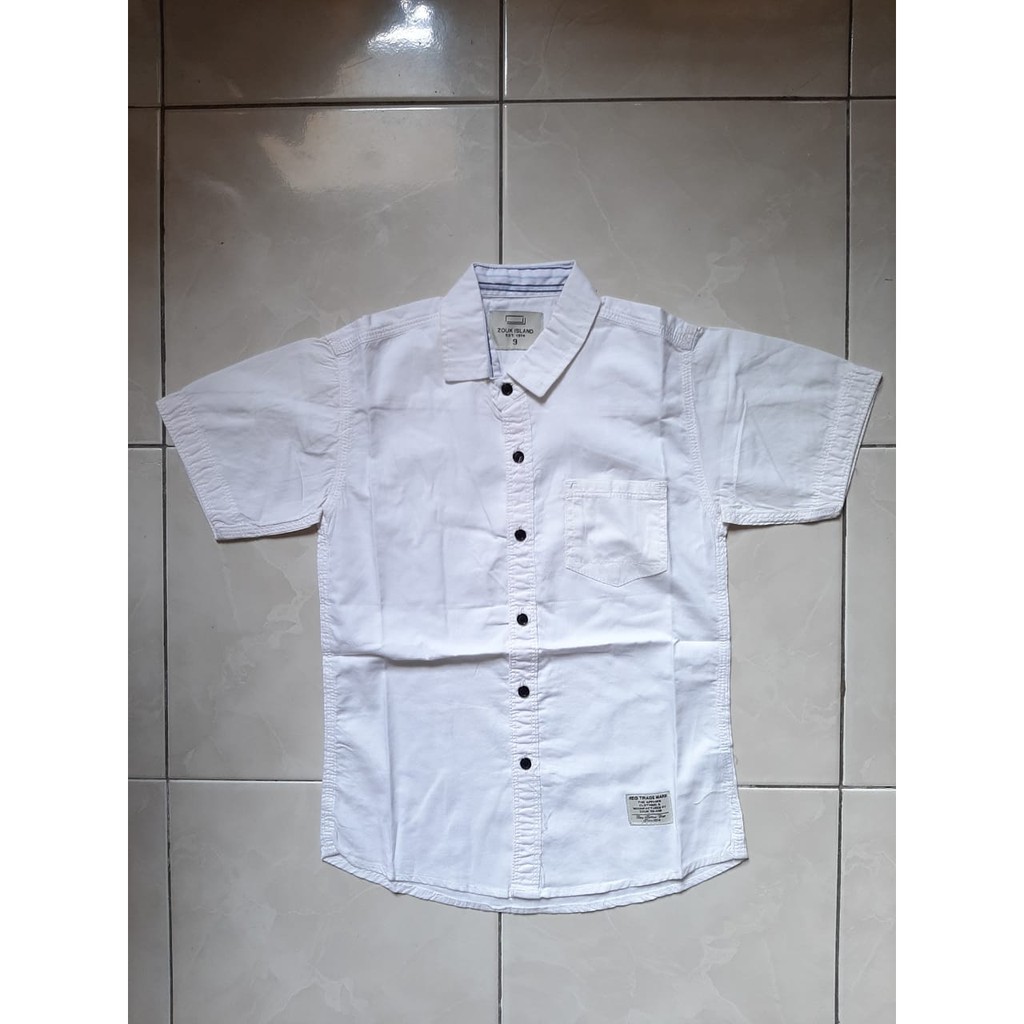 KEMEJA PUTIH POLOS ANAK/KEMEJA ANAK IMPORT/KEMEJA ANAK COWOK PUTIH LENGAN PENDEK