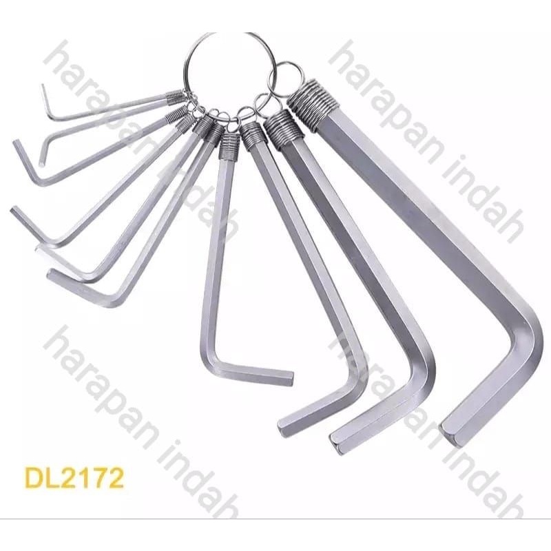 Kunci L Full set Tools HEX KEY RING 1 2 3 4 5 6 7 8 9 10 mm