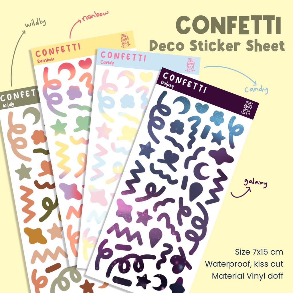 

DREAMPROJECTS Confetti Series Sticker Sheet / Stiker Kiss Cut