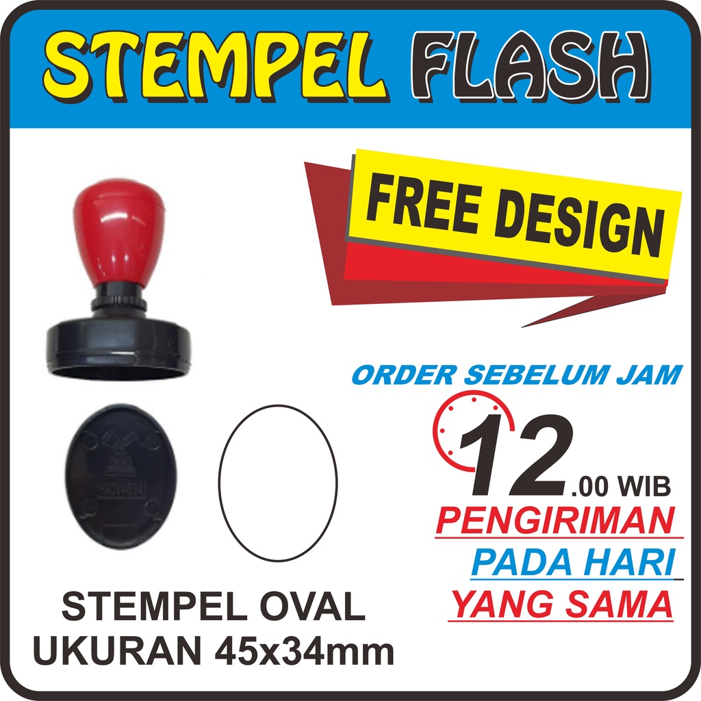 

Stempel Flash Oval 45x34mm - Stempel Otomatis - Stempel Costum - Request Stempel Flash