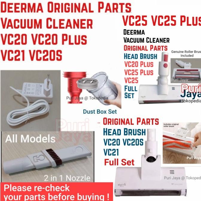 Deerma VC20 Plus VC21 VC20S Head Brush Nozzle Dust Box Adapter Charger Termurah
