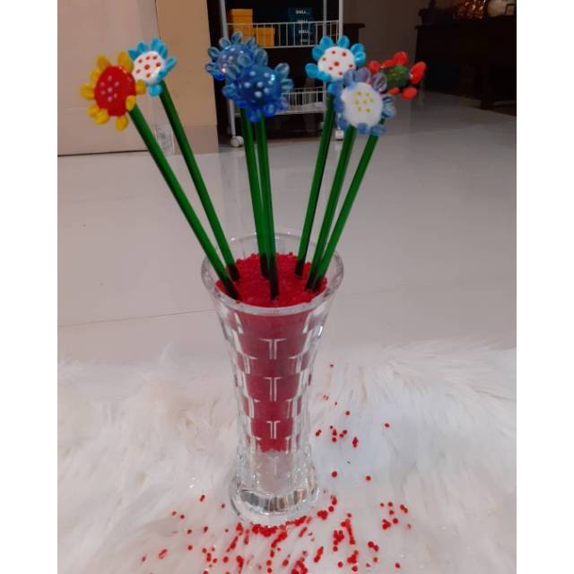 Bunga lidi kristal Matahari/ Bunga matahari / Bunga lidi kristal/ Bunga matahari kristal 1 Set 12