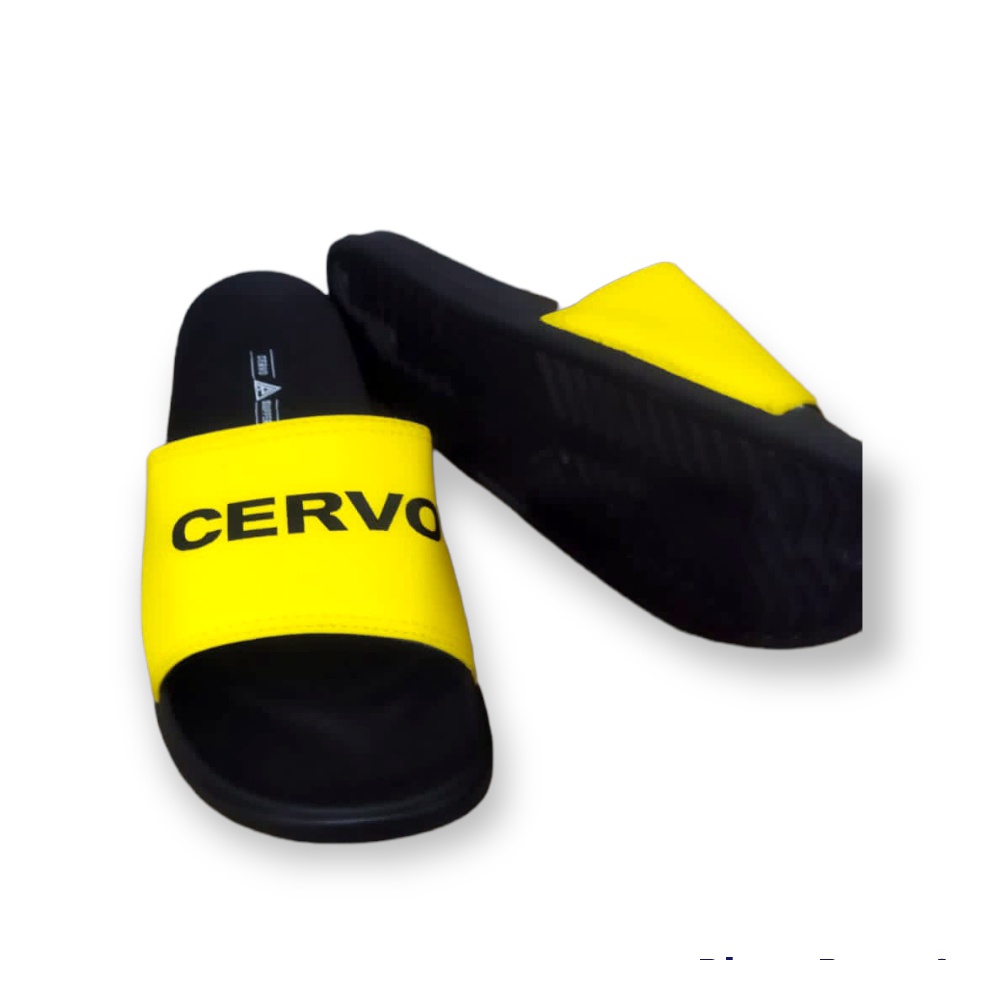 Sandal Slide Pria Cervo Anti Slip Eva Phylon Rubber Black Yellow