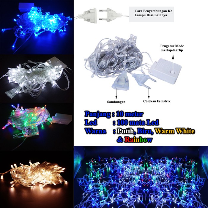 lampu Natal LED / tumblr Light lampu Hias LED Warna Warni
