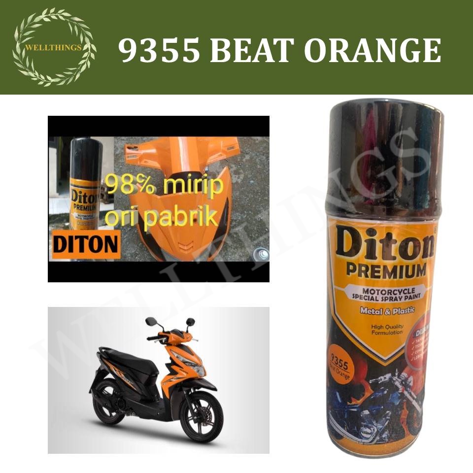 Cat Pilox Diton Premium BEAT ORANGE 9355 400cc warna oren honda beat repsol sepeda motor mobil helm