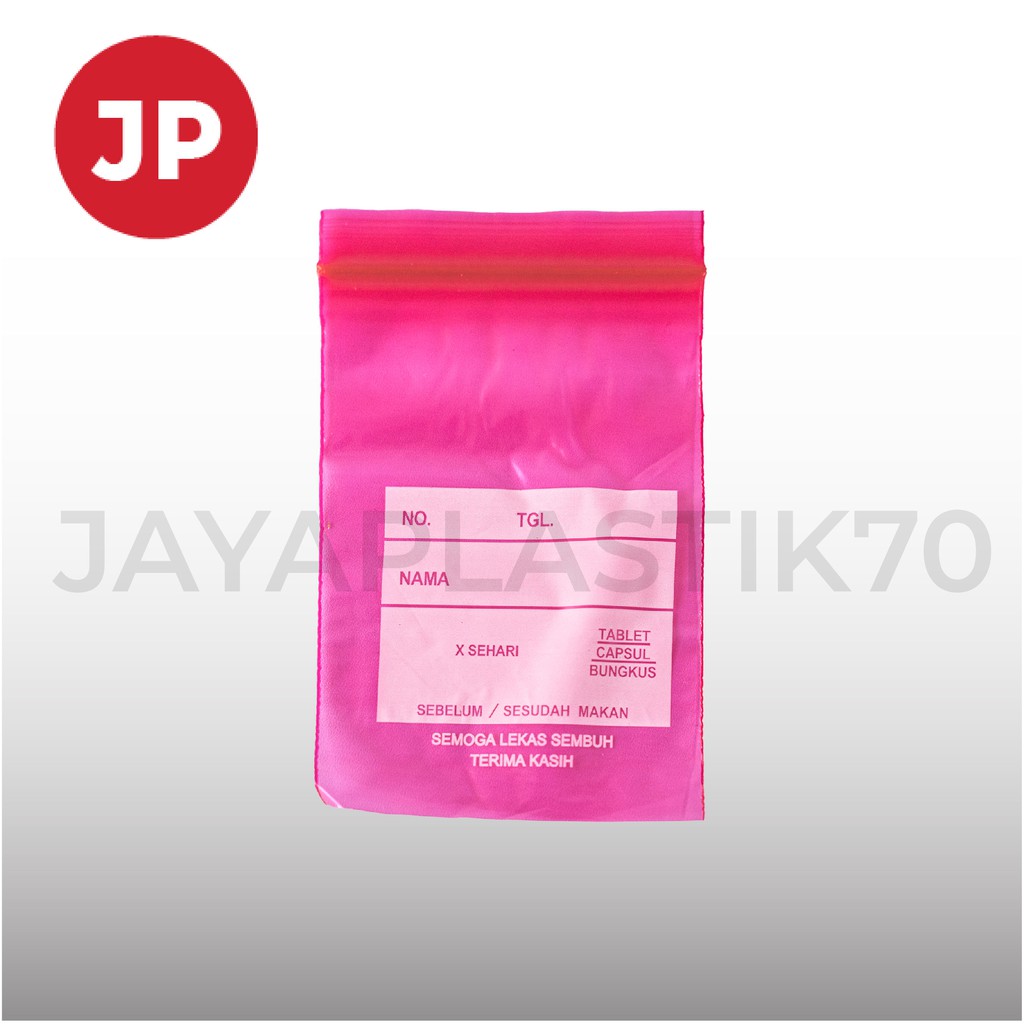 Plastik Klip Obat Uk 8.7x13cm 100pcs/pack Varian Biru, Merah, Putih