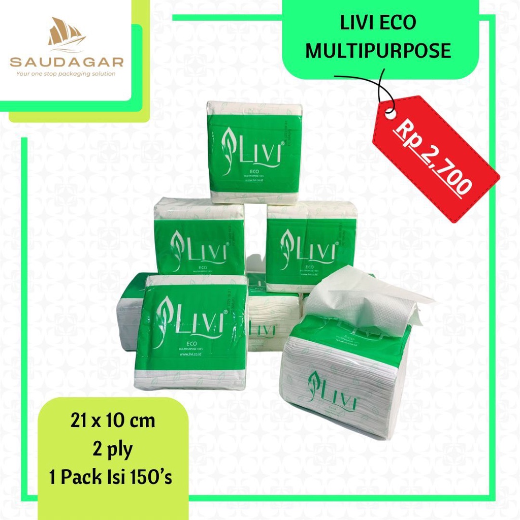 (KHUSUS GOJEK/GRAB) Tissue Livi Eco Multi Purpose 1 DUS 60 Pack