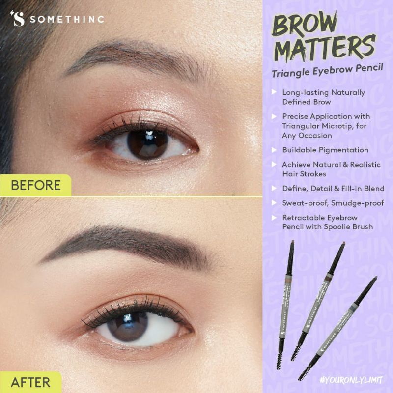 SOMETHINC BROW EMBLEM Microcara Brow Gel BROW MATTERS Retractable Triangle Eyebrow