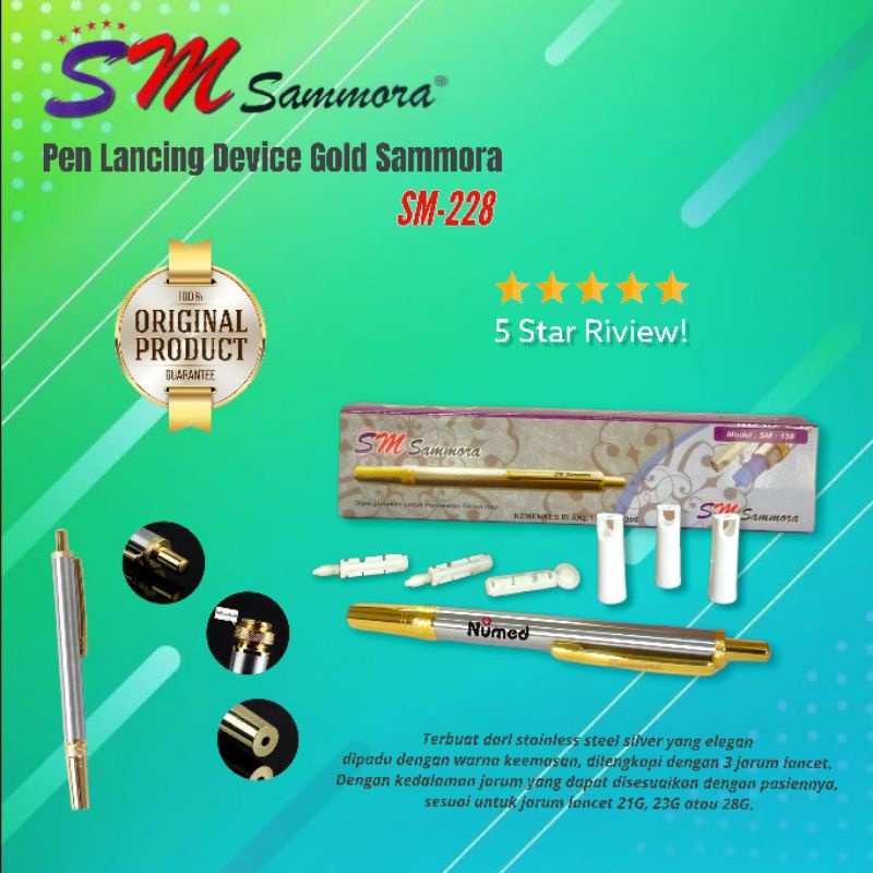 Pen Lancing Device Stainless Sammora SM 158 / Pena Lancet Bekam Stainles Automatic Original Sammora SM158