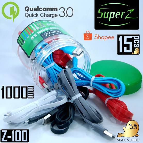 Kd Kabel Data SUPER Z Z100 Micro Usb Qualcom 3.0A Speed Data Isi 15PCS