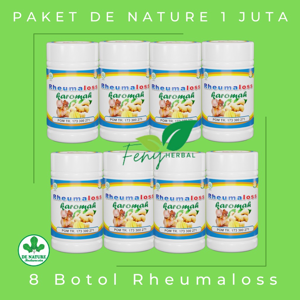 Paket Reseller | Paket Usaha Obat Herbal | Paket De Nature 1 Juta | 8 Botol Rheumalos Obat Rematik
