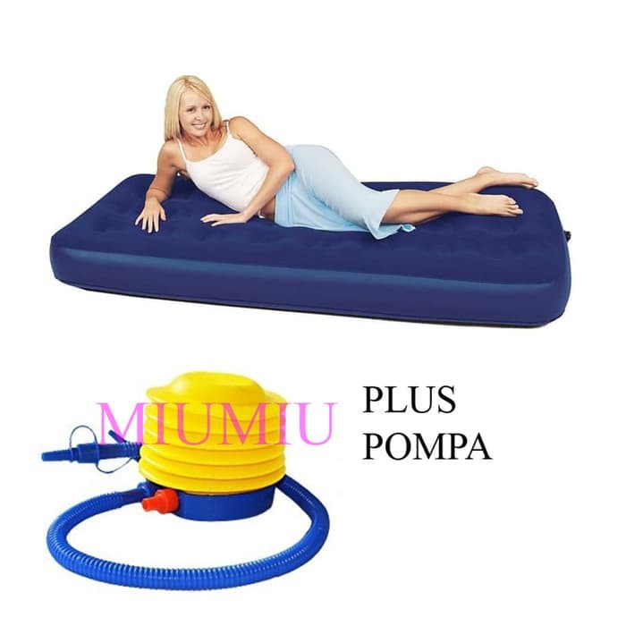 Bestway Kasur Angin Single + Pompa Kuning Bestway / Paket Kasur Angin