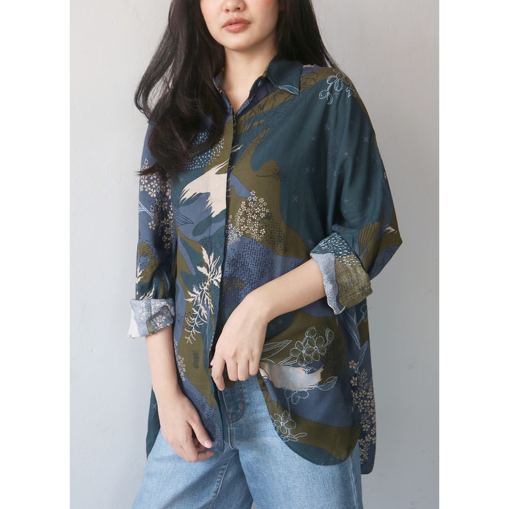 Ixora Meita Oversized Shirt - Kemeja Wanita Oversized-4