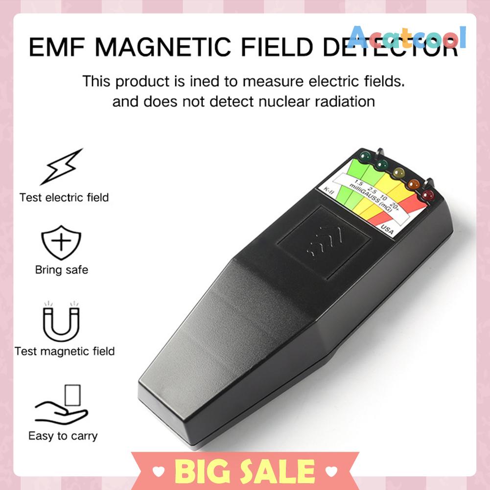 K2 5 LED Gauss EMF Meter LCD Digital Elektromagnetik Tester Radiasi Lapangan