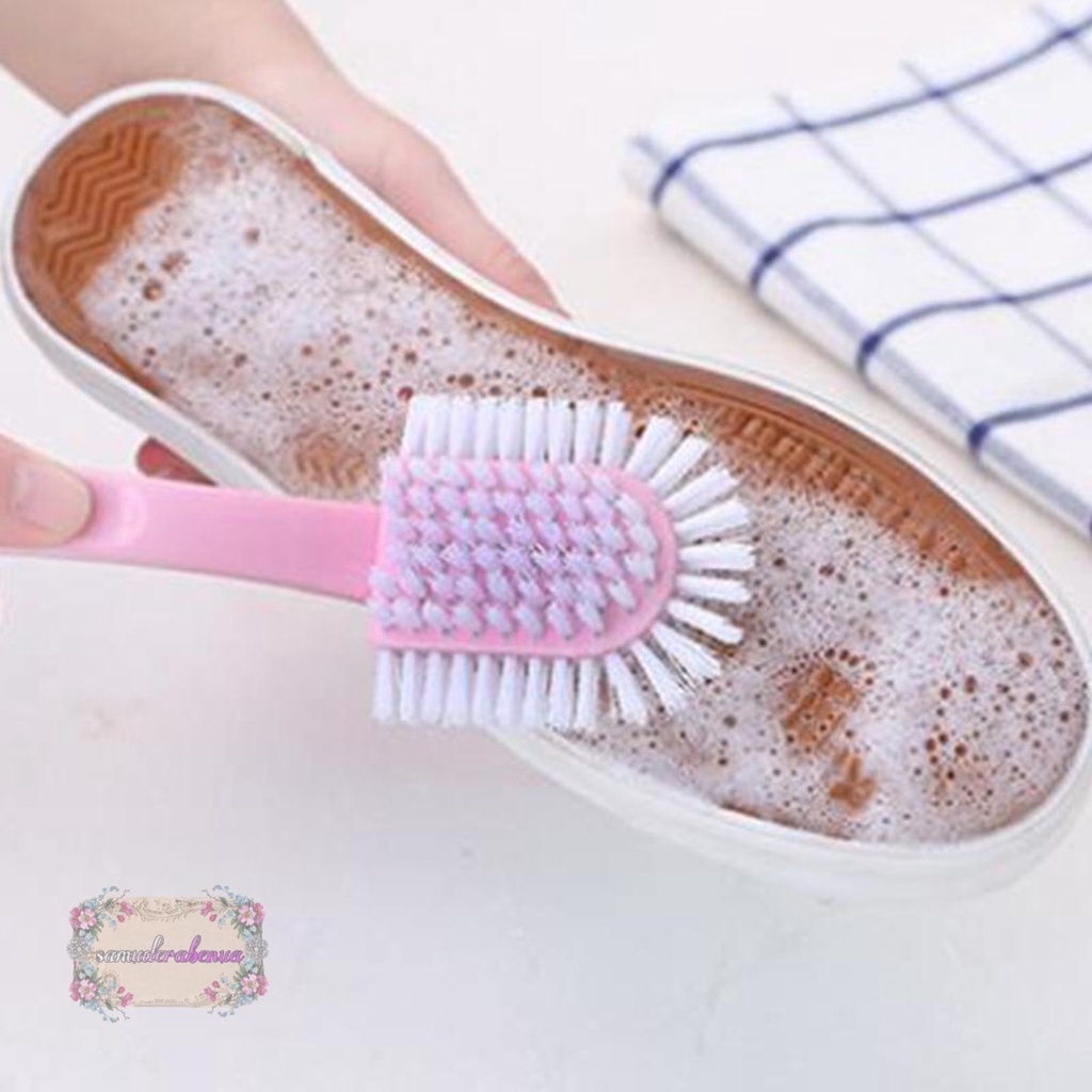 RT65 Sikat Pembersih Sepatu Triple Bulu 4 in 1 Shoes tiga sisi clean tools cleaning brush shoes SB3441