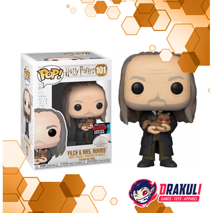 Toys Funko Pop! Harry Potter – Filch &amp; Mrs. Norris (2019 NYCC Exclusive)