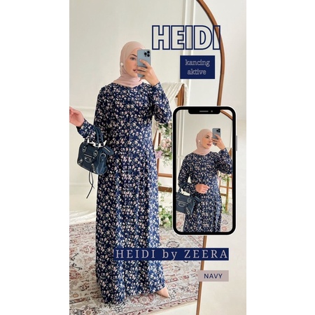 Daster Arab Zeera HEIDI Maxi Dress Gamis Rayon Motif Terkini