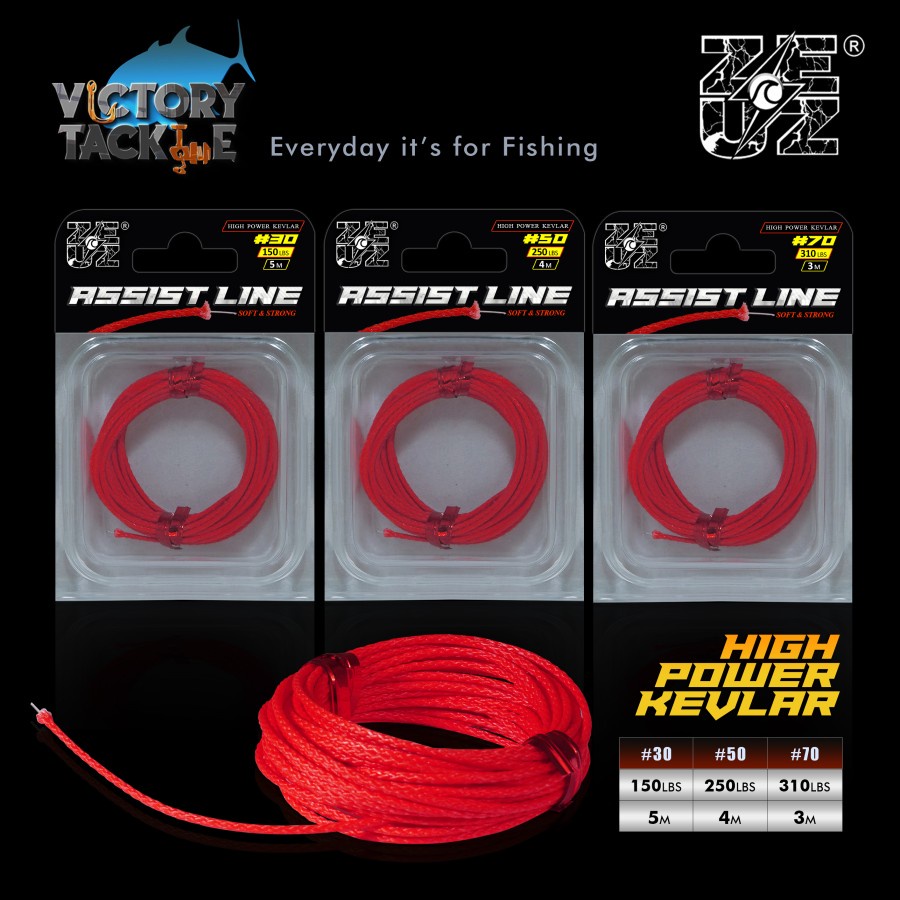 EXTRA BONUS | SENAR PANCING BENANG KEVLAR ZEUZ / ZEUZ ASSIST LINE Tali Pancing Kevlar Berkualitas Ti