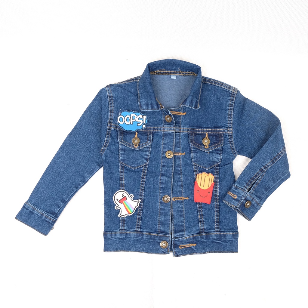 ORIGINAL JAKET JEANS ANAK LAKI LAKI PEREMPUAN 00PS BLUE SERIES BIOWASH  ORIGINAL REAL PICT