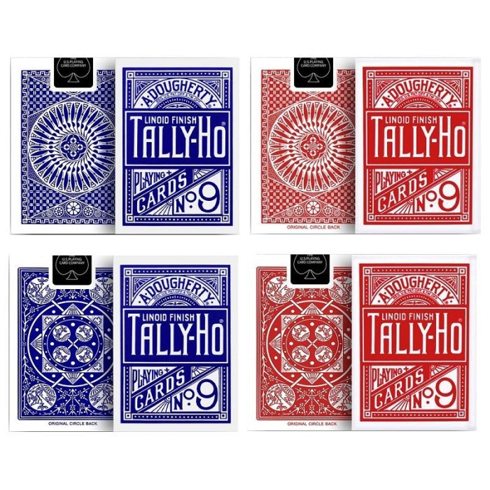 BICYCLE TALLY HO NO 09 CIRCLE FAN RED BLUE playing card kartu remi