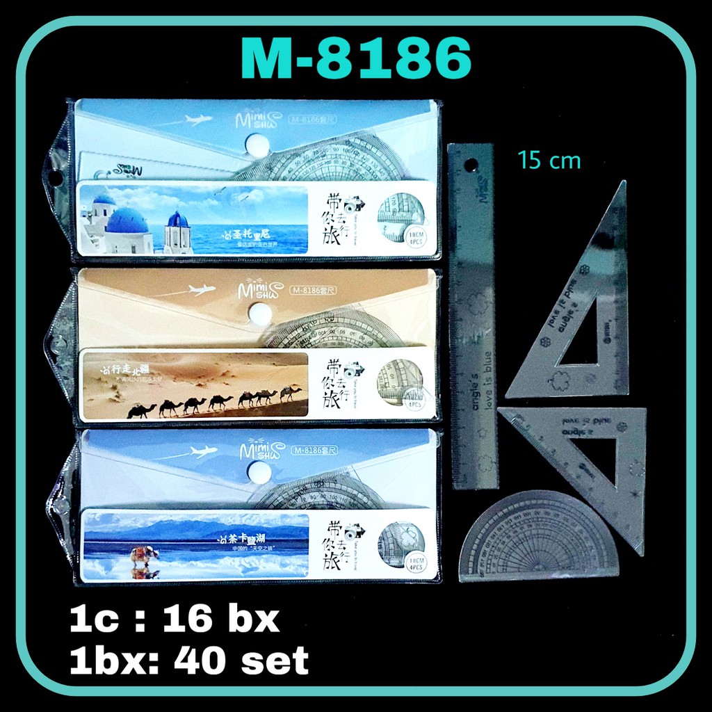 

ILP Penggaris Set 15cm M-8186 / Penggaris / Penggaris Segitiga