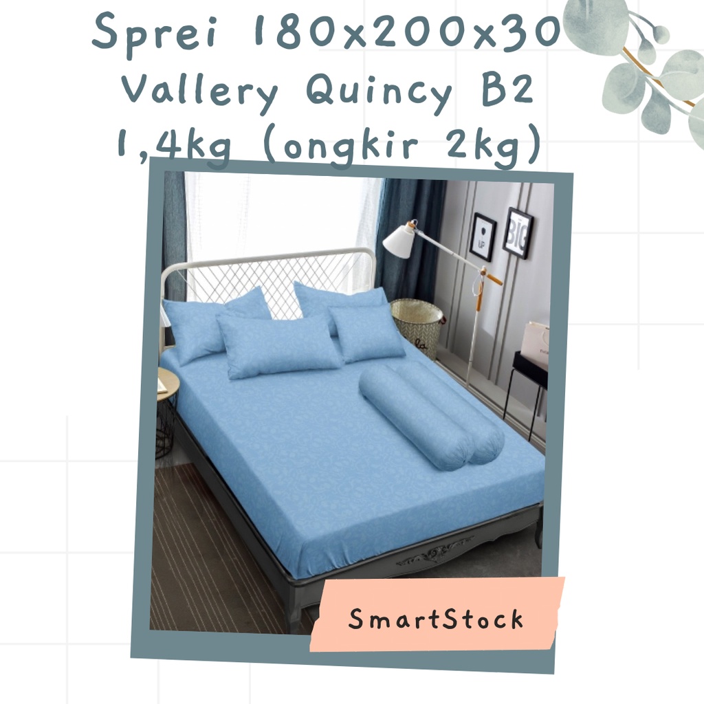 Ss Sprei Embos Polos 180 Vallery Quincy 180x200x30 UTUH Tinggi 30 cm King Size No 1