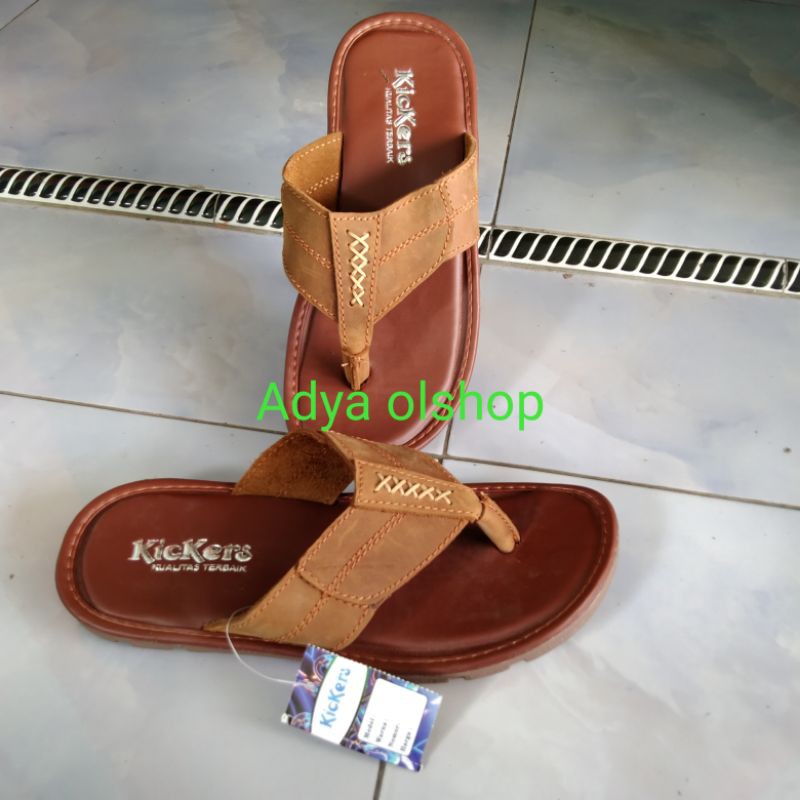 sandal japit kulit asli sandal slide sandal kasual kulit asli