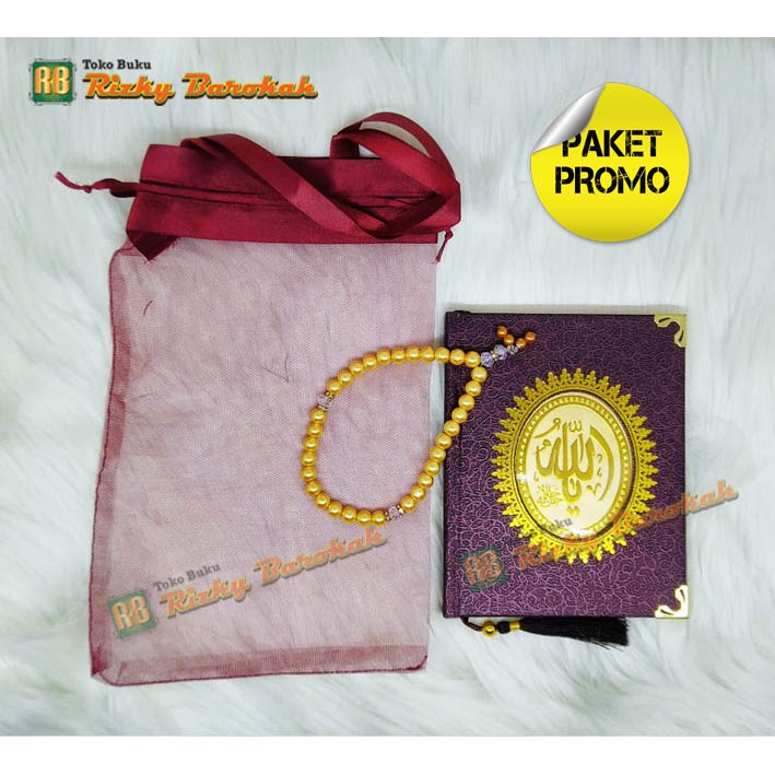 Paket Cetak Souvenir Tahlil 40/100/1000 Hari Yasin Tasbih Cover Maroon