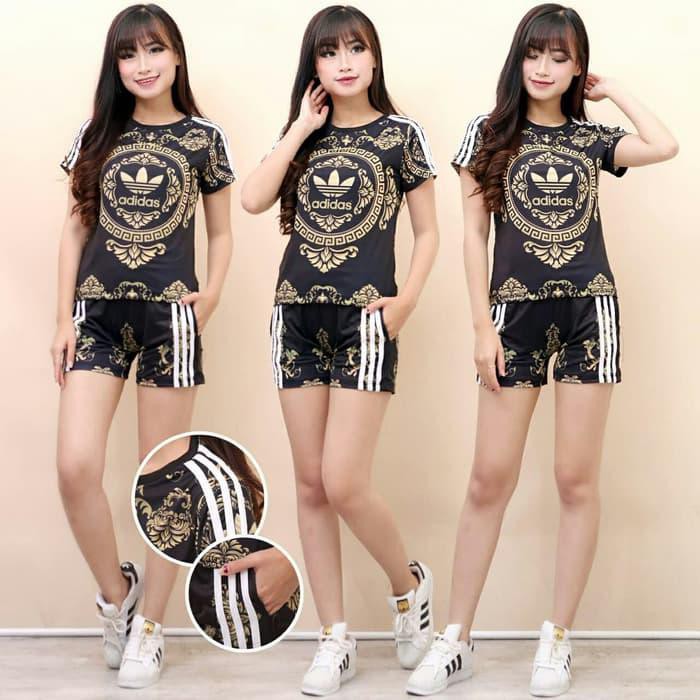 Fashion Set Adds Adidas  Printing Setelan Wanita  Kaos  