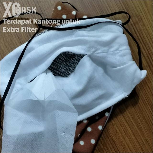 XO Masker Kain dengan Kawat Hidung 2Ply/3Ply - Masker Katun Motif  - Masker Katun isi Tissue