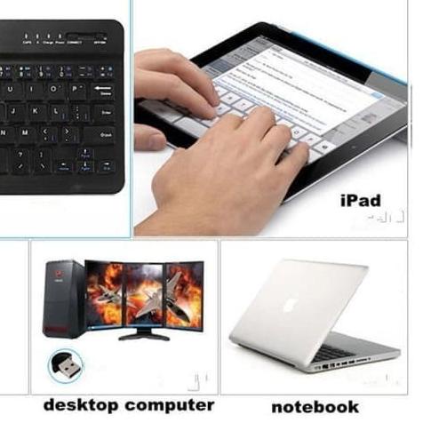 ℮ Keyboard Bluetooth 8inch - Keyboard Wireless K608 Android & Tablet ♚