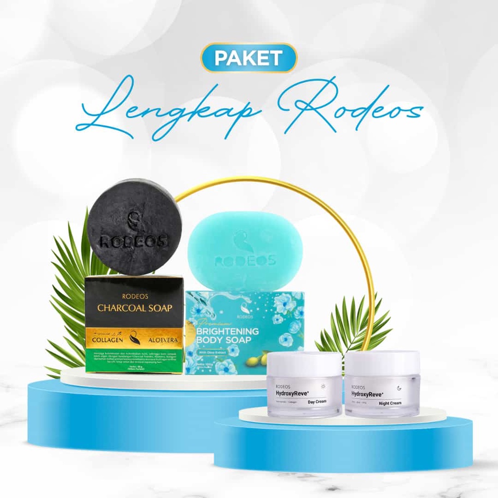 Paket Lengkap Rodeos Skincare Pria Sabun Cream Perawatan Pencerah Pemutih Wajah Pria Rodeos BPOM SM5