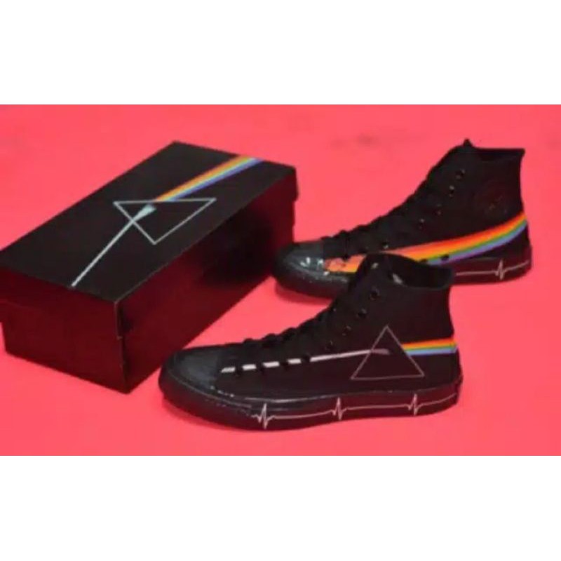Sepatu Converse X Pink Floyd Full Black 70S High 1970 Premium Quality BNIB