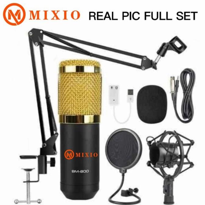 READY COD ORIGINAL Paket mic condensor bm 800 full / bm800 full set soundcard v8 record