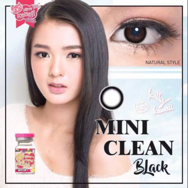 Softlens mini clean black kitty kawai