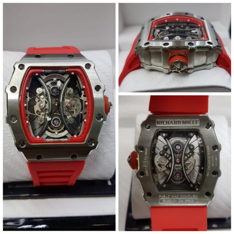 Jam Tangan Pria Rm 53 01 Silver Black Matic Super Clone