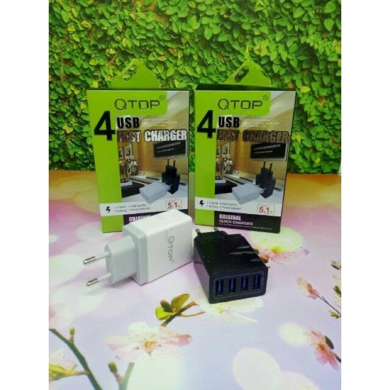 BATOK CASAN 2 OUTPUT KEPALA CHARGER QTOP BATOK CASAN 3 USB 3,1A 1USB 2USB 4USB QTOP BRAND ORIGINAL KUALITS BAGUS