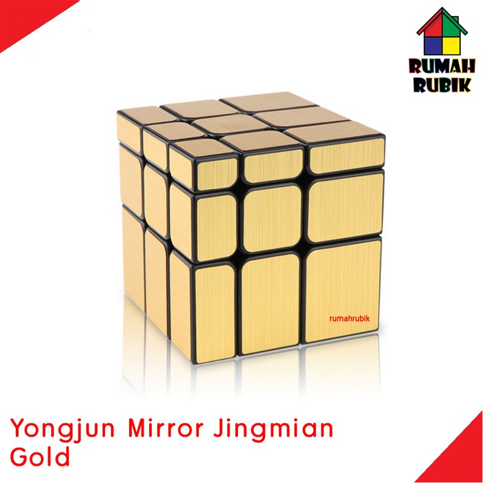 Rubik Kubus - Pelumas Rubik - Rubik Yongjun Rubik Mirror Magic Cube Gold ( Kemasan Plastik ) Produk