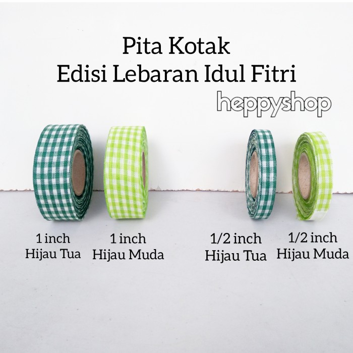 

Pita Kotak Edisi Lebaran Idul Fitri - Hijau Muda, 0,5 Inch 062