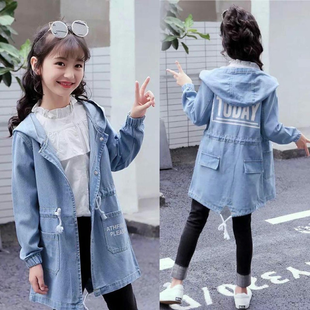 (COD) Jeanny Hoodie Denim Varian Warna / Pakaian Anak Perempuan / Outerwear / Hoodie