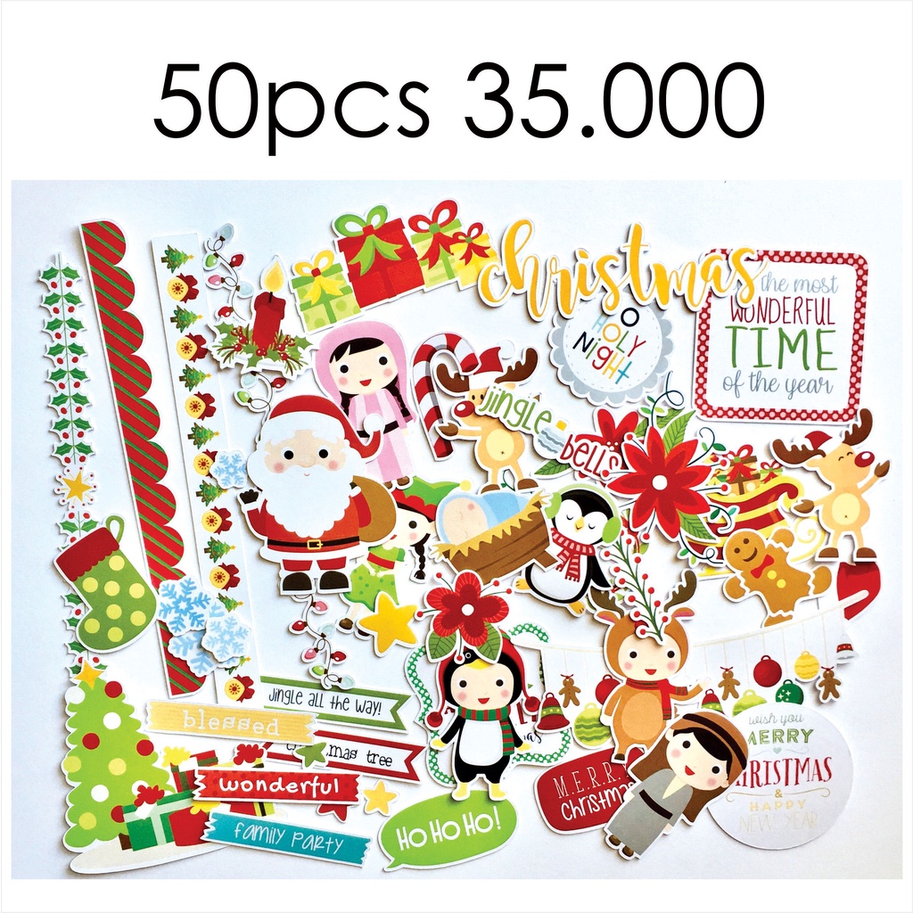 

BAHAN SCRAPBOOK - Die Cut | Hiasan | Gambar Potongan tema Christmas Natal