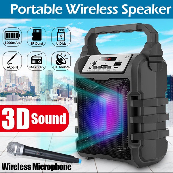 portable speaker with cordless mic