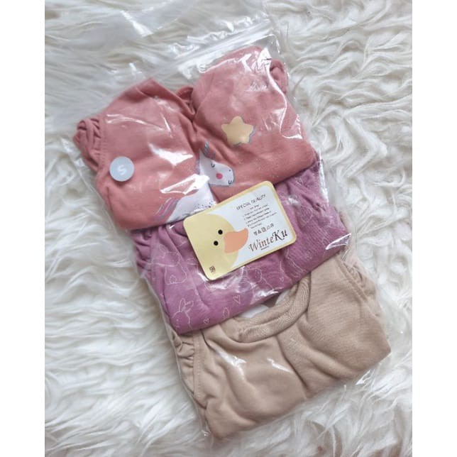 3 Pcs Dress Bayi WinteKu Baby Girl S M L (6 Bulan - 4 Tahun)