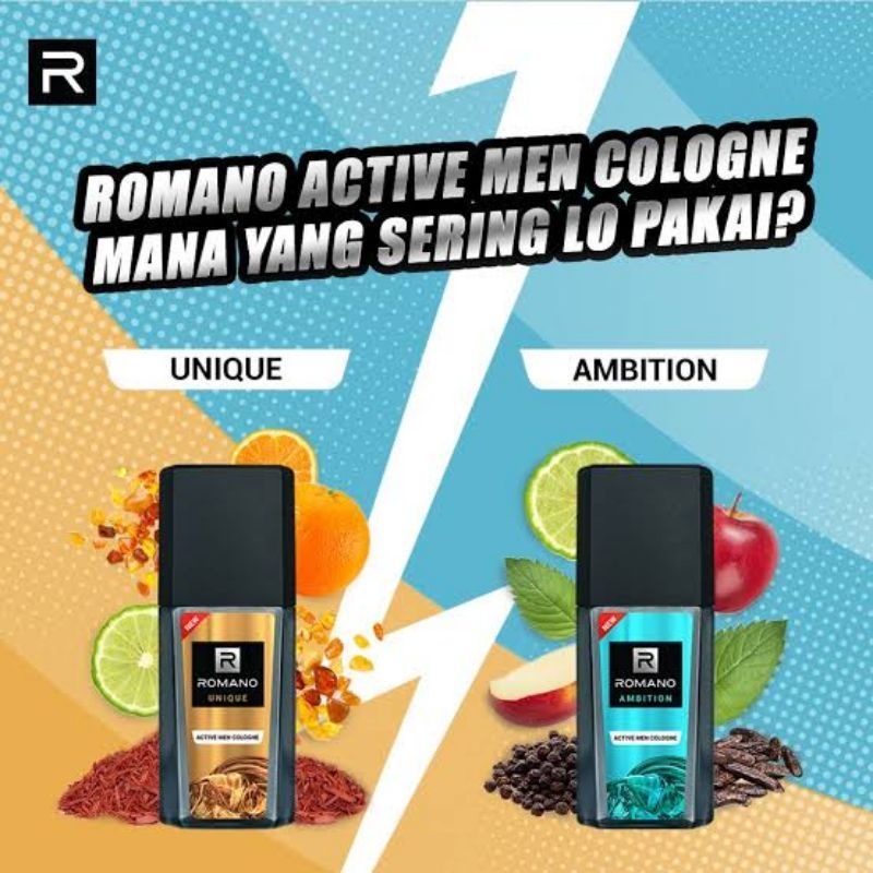 Romano Active Men Cologne Parfum  | Unique/ Ambition 100 ml