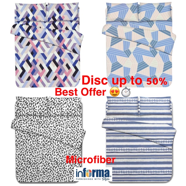 BEDCOVER SET 6pcs INFORMA Microfiber SUPER DISKON