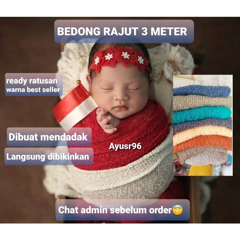 bedong rajut 3 meter (PO) request warna chat admin