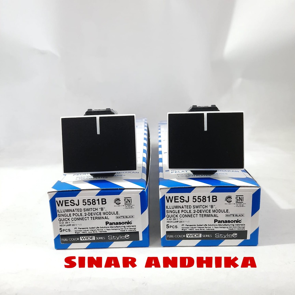 MATA SAKLAR LEBAR INDIKATOR HITAM STYLE E PANASONIC WESJ 5581B