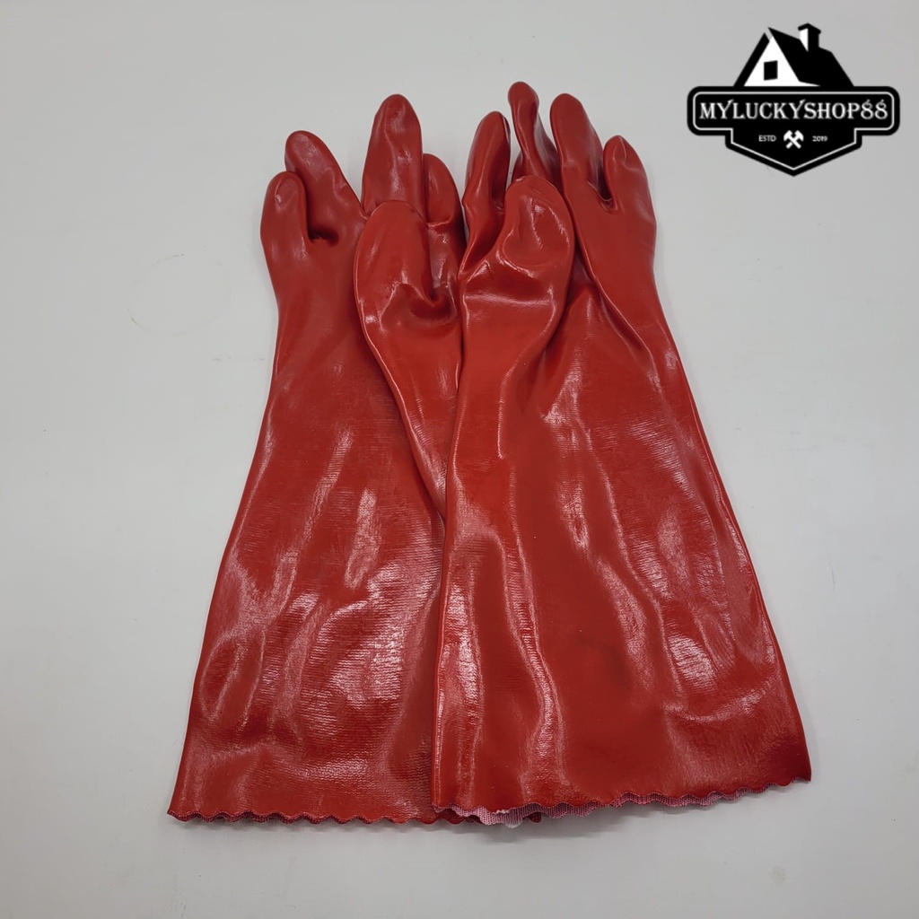 Hunter Sarung Tangan PVC 16&quot; Chemical Gloves Anti Heat Acid Tahan Panas Asam